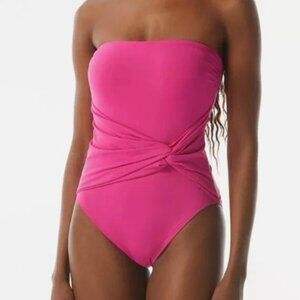 NWT! Carmen Marc Valvo Azalea Bandeau Knot Detail One Piece Swimsuit NEW!